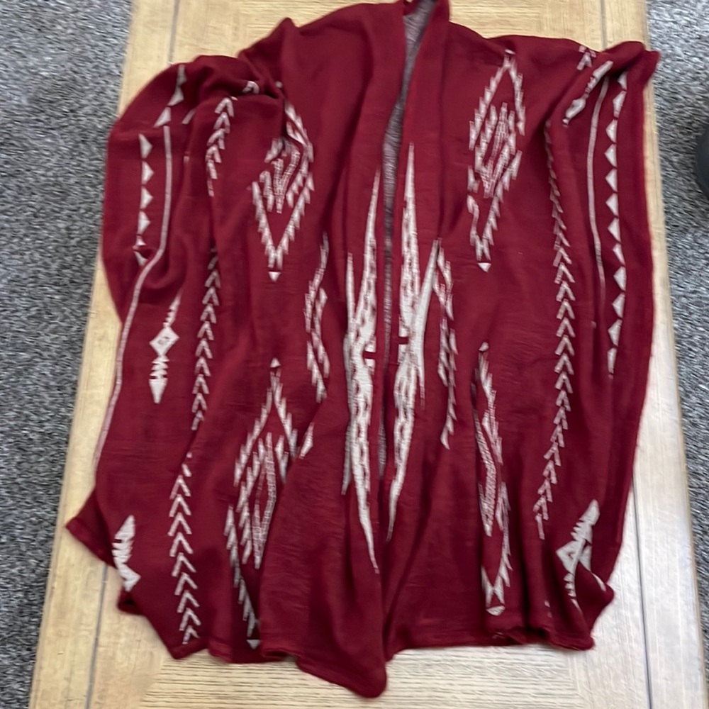 Sweater knit Southwestern motif wrap One-Size